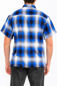 Mens Plaid Short Sleeve Flannel