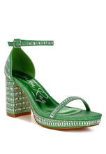 Load image into Gallery viewer, Ronan Rhinestones Embellished Block Sandals