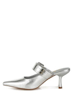 Load image into Gallery viewer, Bismi Large Buckle Kitten Heel Mules