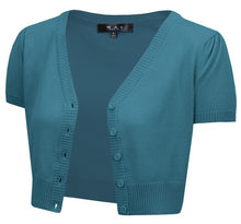 Load image into Gallery viewer, Cropped Bolero Knit Sweater Cardigan Short Sleeve