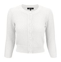 Load image into Gallery viewer, 3/4 Sleeve Cute Pattern Cropped Cardigan Sweater