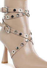 Load image into Gallery viewer, Jaunts Eyelets &amp; Studs Harness Ankle Boots