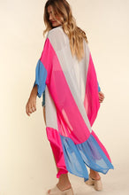 Load image into Gallery viewer, PLUS COLOR BLOCK KIMONO MAXI OPEN CARDIGAN
