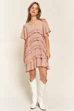 Load image into Gallery viewer, PLUS TIERED RUFFLE MINI DRESS