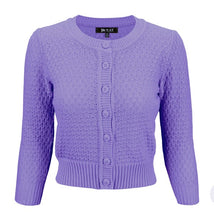 Load image into Gallery viewer, 3/4 Sleeve Cute Pattern Cropped Cardigan Sweater