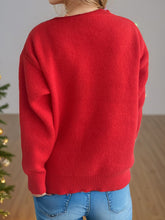 Load image into Gallery viewer, Reindeer Round Neck Long Sleeve Sweater