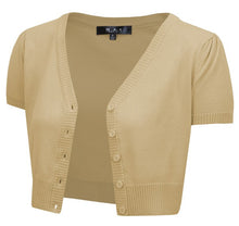 Load image into Gallery viewer, Cropped Bolero Knit Sweater Cardigan Short Sleeve