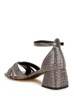 Load image into Gallery viewer, Babylon Low Block Heel Rhinestone Sandals