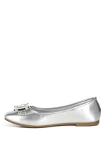 Load image into Gallery viewer, Navik Rhinestone Buckle Metallic Ballerinas