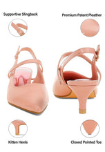 Load image into Gallery viewer, Abloom Kitten Heel Slingback Sandals