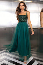 Load image into Gallery viewer, Lace-Up Backless Mesh Dress