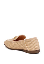 Load image into Gallery viewer, Asher Horsebit Embellished Raffia Loafers