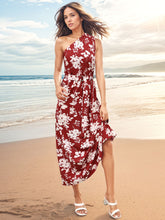 Load image into Gallery viewer, Printed Single Shoulder Sleeveless Dress