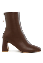 Load image into Gallery viewer, Neapolitan Faux Leather Square Toe Ankle Boots