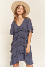 Load image into Gallery viewer, PLUS TIERED RUFFLE MINI DRESS