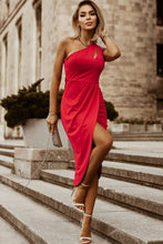 Load image into Gallery viewer, Ruched Cutout Single Shoulder Dress