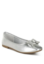 Load image into Gallery viewer, Navik Rhinestone Buckle Metallic Ballerinas
