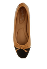 Load image into Gallery viewer, Acino Faux Leather Bow Detail Ballerinas