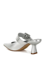 Load image into Gallery viewer, Bismi Large Buckle Kitten Heel Mules