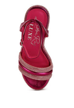 Load image into Gallery viewer, My Bliss Rhinestone Studded Wedge Sandals