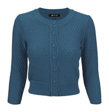 Load image into Gallery viewer, 3/4 Sleeve Cute Pattern Cropped Cardigan Sweater