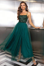 Load image into Gallery viewer, Lace-Up Backless Mesh Dress