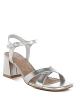 Load image into Gallery viewer, Edessa Metallic Ankle Strap Sandals