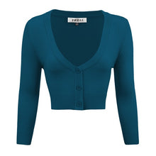 Load image into Gallery viewer, Women&#39;s Cropped Bolero 3/4 Sleeve Cardigan