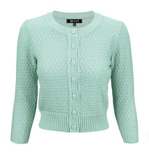 Load image into Gallery viewer, 3/4 Sleeve Cute Pattern Cropped Cardigan Sweater