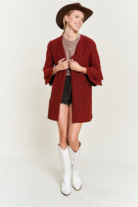 Glitter bell sleeve kimono cardigan