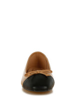 Load image into Gallery viewer, Acino Faux Leather Bow Detail Ballerinas