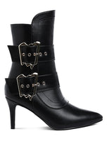 Load image into Gallery viewer, Ebera Chunky Buckle Strap Ankle Boots