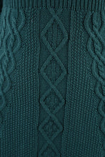 Load image into Gallery viewer, Cable Knit Round Neck 3/4 Slvs Mini Sweater Dress