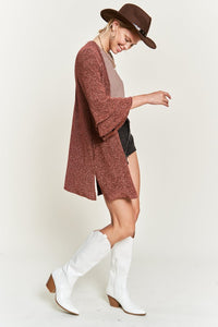 Glitter bell sleeve kimono cardigan