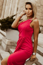 Load image into Gallery viewer, Ruched Cutout Single Shoulder Dress