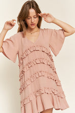 Load image into Gallery viewer, PLUS TIERED RUFFLE MINI DRESS