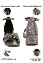 Load image into Gallery viewer, Babylon Low Block Heel Rhinestone Sandals