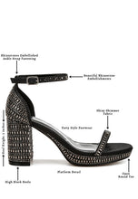 Load image into Gallery viewer, Ronan Rhinestones Embellished Block Sandals