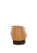 Load image into Gallery viewer, Acino Faux Leather Bow Detail Ballerinas