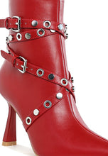 Load image into Gallery viewer, Jaunts Eyelets &amp; Studs Harness Ankle Boots