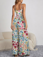 Load image into Gallery viewer, Decorative Button Spaghetti Strap Wide Leg Jumpsuit