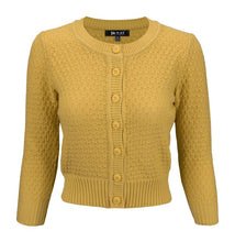 Load image into Gallery viewer, 3/4 Sleeve Cute Pattern Cropped Cardigan Sweater