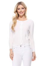 Load image into Gallery viewer, Crew neck Button Down Cardigan Sweater 3/4 sleeve