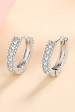 Load image into Gallery viewer, 925 Sterling Silver Inlaid Moissanite Huggie Earrings