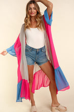 Load image into Gallery viewer, PLUS COLOR BLOCK KIMONO MAXI OPEN CARDIGAN