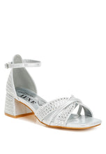 Load image into Gallery viewer, Babylon Low Block Heel Rhinestone Sandals