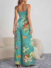 Load image into Gallery viewer, Decorative Button Spaghetti Strap Wide Leg Jumpsuit