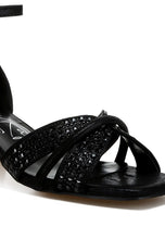 Load image into Gallery viewer, Babylon Low Block Heel Rhinestone Sandals