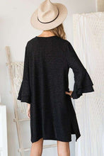 Load image into Gallery viewer, Glitter bell sleeve kimono style cardigan PLUS