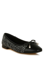 Load image into Gallery viewer, Acino Boucle Pearl Bow Ballerinas